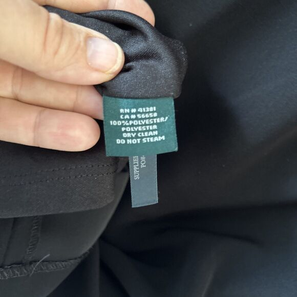 Lauren Ralph Lauren Dress Medium 10 Keyhole Neck 3/4 Sleeve Knee Length Black - Picture 8 of 15